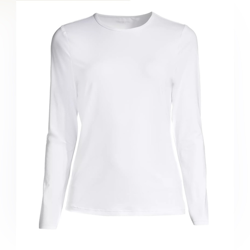 NIP, Land’s End Women's Long Torso SunShade UPF 50 Rash Guard Swim Tee, Sz L